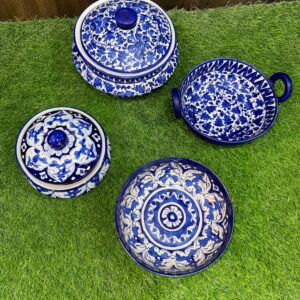 Blue Floral Round Bowl Set